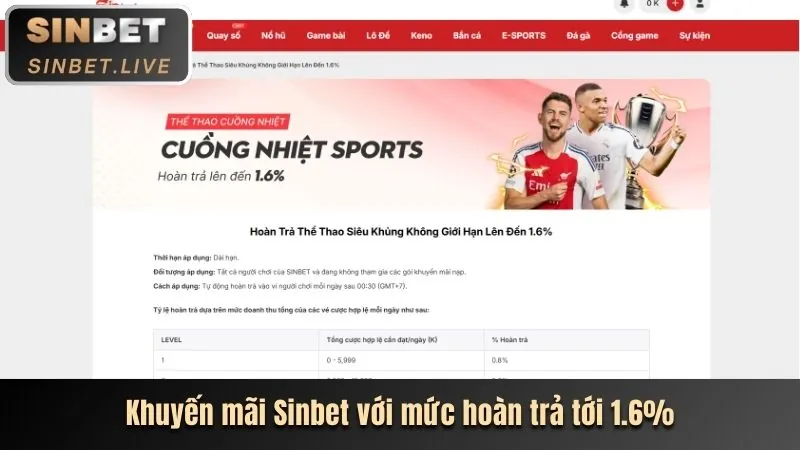 Hình ảnh chương trình hoàn trả benbet code